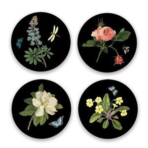 Scully and Scully New York English Floral Coasters, Set of 4 NEW IN BOX